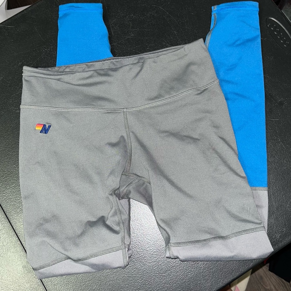 Aviator Nation Gray and Blue Leggings